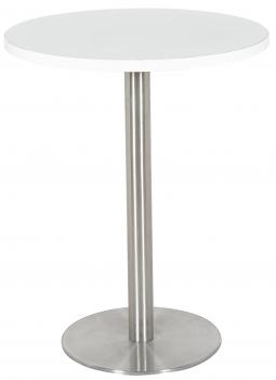 Bartisch Bistrotisch Tisch Weiß Rund Edelstahlfuß 60x60x75 M-BT75/8411