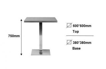 Bistro bar table black 60x60x75 M-BT60/1854