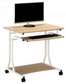 Computer Desk Mobile White/Oak wooden look CT-3791A/8418