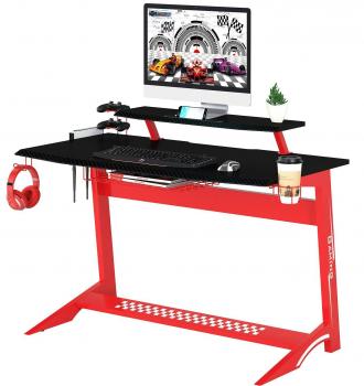 Gaming Computer Desk Gamer Desk Racing Carbon Optik black/red GT-008/8189