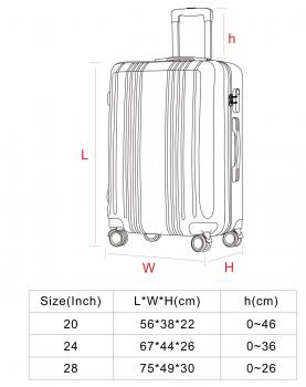 Suitcase 3 Set Trolley Luggage Black 4 Double Wheels